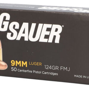 Sig Sauer E9MMB250 Elite Ball  9mmLuger 124gr Full Metal Jacket 50 Per Box/20 Case