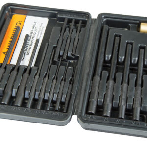 Wheeler 110128 Master Roll Pin Punch Set Steel Universal Knurled Handle 19 Pieces