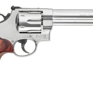 Smith & Wesson 150714 Model 629 Deluxe 44 Rem Mag or 44 S&W Spl Stainless Steel 6.50" Barrel & 6rd Cylinder, Satin Stainless Steel N-Frame, Textured Wood Grip