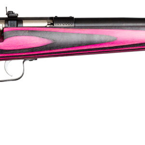 Crickett KSA2225 Youth  22 LR 1rd 16.12" Blued Barrel & Receiver, Fixed Front/Adjustable Rear Peep Sights, Pink/Black Laminate Stock w/11.5" LOP, Rebounding Firing Pin Safety