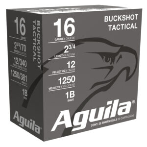 Aguila 1C1601BA Buckshot  16Gauge 2.75" 1 1/8oz 1Buck Shot 25 Per Box/10 Case