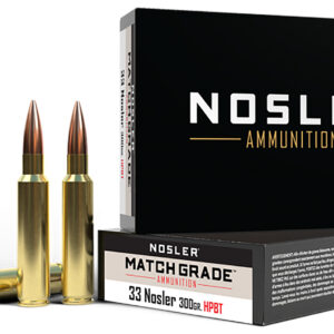 Nosler 60031 Match Grade  33Nosler 300gr Custom Competition Hollow Point Boat Tail 20 Per Box/10 Case