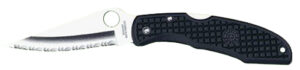 Spyderco Endura 3.75" Folding Clip Point Serrated VG-10 SS Blade/Black Textured FRN Handle Includes Pocket Clip