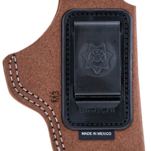 Bianchi 18026 6C  IWB Tan Leather Belt Clip Compatible w/Glock 19/23/26/27/36 Right Hand