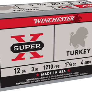 Winchester Ammo X123MT4 Super X Magnum Turkey 12Gauge 3" 1 7/8oz Copper Plated 4Shot 10 Per Box/10 Case