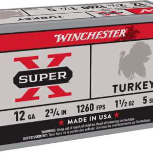 Winchester Ammo X12MT5 Super X Magnum Turkey 12Gauge 2.75" 1 1/2oz Copper Plated 5Shot 10 Box/10 Case