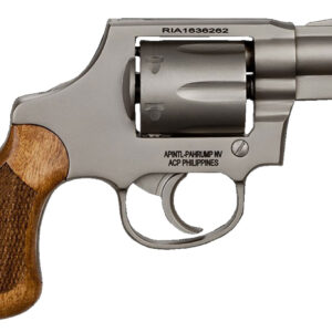Rock Island 51289 M206  Small Frame 38 Special 6 Shot, 2" Matte Nickel Steel Barrel, Cylinder & Frame, Checkered Wood Grip, Transfer Bar Safety, Concealed Hammer