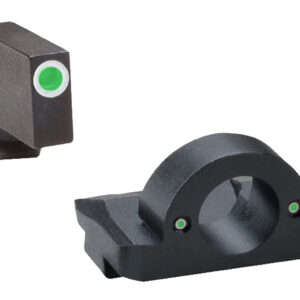 AmeriGlo GL126 Ghost Ring Sight Set for Glock  Green Tritium White Outline Front Sight-Green Tritium Rear Sight