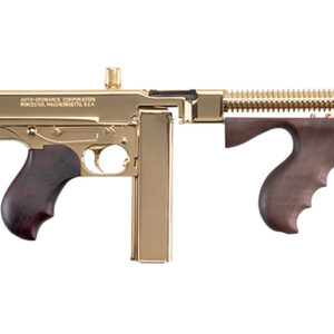 Thompson T150DTG 1927A-1 Deluxe 45 ACP Caliber with 16.50" Barrel, 20+1 Capacity (Stick), 50+1 Capacity (Drum), Titanium Gold Metal Finish, American Walnut Stock Wood Grip Right Hand