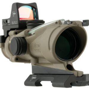 Trijicon 100554 ACOG ECOS Combo Flat Dark Earth 4x32mm Illuminated Green Crosshair .223/5.56 BDC Reticle