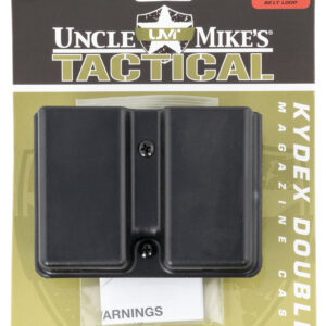 Uncle Mike's 51371 Kydex Double Mag Case Black Kydek, Belt Clip Mount Fits Belts Up To 1.75", Compatible With Single Stack Magazines