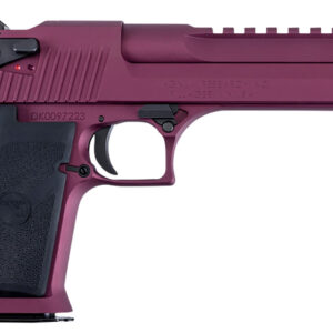Magnum Research DE44BKC Desert Eagle Black Cherry 44 Mag 7+1 6" Black Barrel, Metallic Black  Cherry Cerakote Serrated Slide, Aluminum Frame w/Picatinny Rail & Beavertail Black Rubber Grips