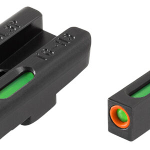 TruGlo TG13GL3PC TFX Pro  Black | Green Tritium & Fiber Optic Orange Outline Front Sight Green Tritium & Fiber Optic Rear Sight