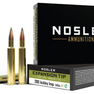 Nosler 40067 E-Tip  280Ackley Improved 140gr E Tip Lead Free 20 Per Box/10 Case