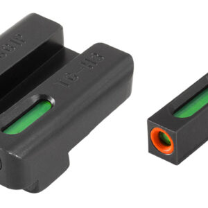 TruGlo TG13SG2PC TFX Pro  Black | Green Tritium & Fiber Optic Orange Outline Front Sight Green Tritium & Fiber Optic Rear Sight