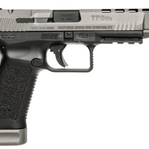 Canik HG3774GN TP9SFx  9mm Luger 20+1, 5.20" Black Nitride Match Grade Barrel, Tungsten Gray Cerakote Optic Ready/Serrated w/Ports Steel Slide, Black Polymer Frame w/Picatinny Rail, Ambidextrous