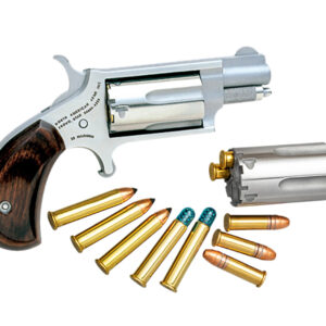 North American Arms 22MSC Mini-Revolver  22 LR/22 WMR 5 Shot 1.13" Stainless Steel Barrel, Frame & Cylinder, Rosewood Birdshead Grip Exposed Hammer