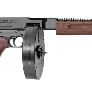 Thompson TA5 1927A-1 Lightweight Deluxe 45 ACP Caliber with 10.50" Barrel, 50+1 Capacity (Drum), Black Hard Coat Anodized Metal Finish, American Walnut Grip Right Hand
