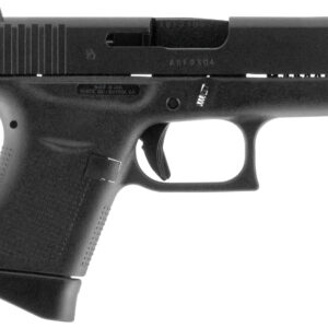 Glock UI4350201 G43  Slim Sub-Compact Frame 9mm Luger 6+1 3.41" Black Steel Barrel, Matte Black Serrated Steel Slide, Black Polymer Frame, Textured Polymer Grip, Right Hand