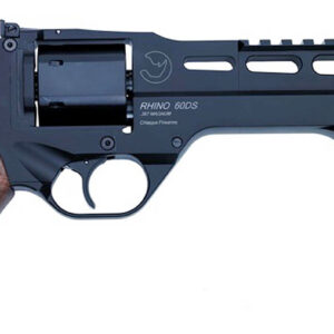 Chiappa Firearms CF340248 Rhino 60SAR *CA Compliant 357 Mag 6 Shot 6" Black Anodized  Steel Barrel, Blued Steel Cylinder, Black Anodized Aluminum Frame & Barrel Shroud, Picatinny Rails, Walnut Grip