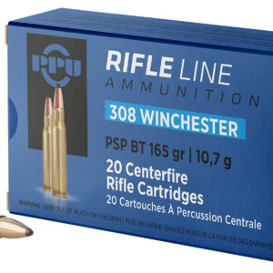 PPU PP3082 Standard Rifle  308Win 165gr Pointed Soft Point Boat Tail 20 Per Box/10 Case