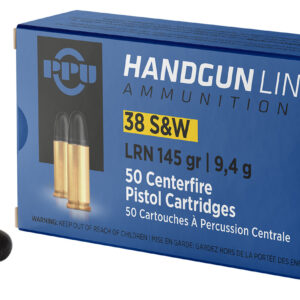 PPU PPH38SW Handgun  38S&W 145gr Lead Round Nose 50 Per Box/20 Case