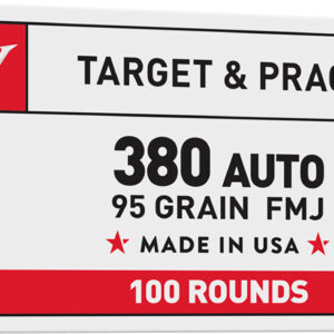 Winchester Ammo USA380VP USA  380ACP 95gr Full Metal Jacket Flat Nose 100 Per Box/5 Case