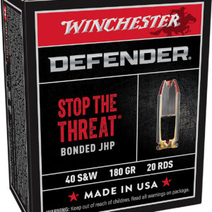 Winchester Ammo S40SWPDB1 Defender  40S&W 180gr Bonded Jacket Hollow Point 20 Per Box/10 Case