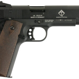 GSG GSG2210M1911 1911  22 LR 10+1 5" Threaded Barrel, Black Anodized Serrated Slide & Zinc Alloy w/Beavertail Frame, Double Diamond Walnut Grip