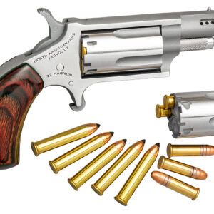 North American Arms 22MSCP Mini-Revolver Combo 22 LR/22 WMR 5 Shot 1.63" Stainless Steel Ported Barrel, Stainless Steel Frame & Cylinder, Rosewood Birdshead Grip, Exposed Hammer