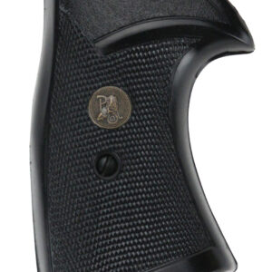 Pachmayr 03267 Presentation Grip Checkered Black Rubber for S&W K/L Frame with Square Butt