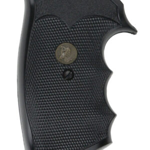 Pachmayr 02528 Gripper Grip Checkered Black Rubber with Finger Grooves for Colt Python, Trooper