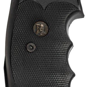 Pachmayr 02529 Gripper Professional Grip Checkered Black Rubber with Finger Grooves for Colt Python, Trooper