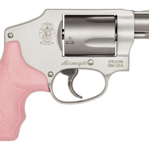 Smith & Wesson 150466 Model 642 Airweight 38 S&W Spl +P 5 Shot 1.88" Stainless Steel Barrel/Cylinder, Matte Silver Aluminum Alloy J-Frame, Pink Polymer Grip, Snag-free Enclosed Hammer, Internal Lock