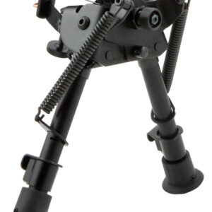 Harris Bipods BRMS Swivel BR Swivel Stud, 6-9", Black Steel/Aluminum, Notched Legs, Rubber Feet