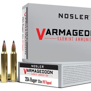 Nosler 65115 Varmageddon  204Ruger 32gr Flat Base Tipped 20 Per Box/20 Case