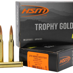 HSM 270130VLD Trophy Gold Extended Range 270 Win 130 gr Berger Hunting VLD Match 20 Per Box/ 20 Case