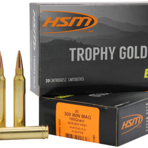 HSM 300WM185VLD Trophy Gold Extended Range 300 Win Mag 185 gr Berger Hunting VLD Match 20 Per Box/ 20 Case