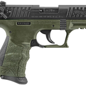 Walther Arms 5120338 P22 Military *CA Compliant 22 LR 10+1 3.42" Matte Black Tenifer Serrated/Steel Slide, OD Green Polymer Frame w/Picatinny Rail, OD Green Interchangeable Backstrap Grips