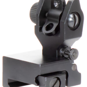 Aim Sports MT201 AR Low Profile Rear Flip Up Sight  Black Anodized Low Profile for AR-15