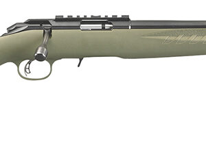 Ruger 8334 American Rimfire Sports South Exclusive Full Size 22 LR 10+1 18" Satin Blued Threaded Barrel & Alloy Steel Receiver w/Scope Rail, Green Fixed Synthetic Stock, Right Hand