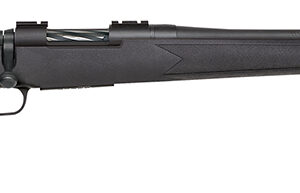Mossberg 27838 Patriot  Full Size 243 Win 5+1 22" Matte Blued Fluted Barrel, Drilled & Tapped Matte Blued Stainless Steel Receiver, Black Fixed Synthetic Stock, Right Hand