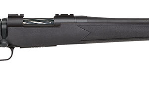 Mossberg 27851 Patriot  Full Size 7mm-08 Rem 4+1 22" Matte Blued Fluted Barrel, Drilled & Tapped Matte Blued Stainless Steel Receiver, Black Fixed Synthetic Stock, Right Hand