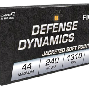 Fiocchi 44A500 Defense Dynamics  44RemMag 240gr Jacketed Soft Point 50 Per Box/10 Case