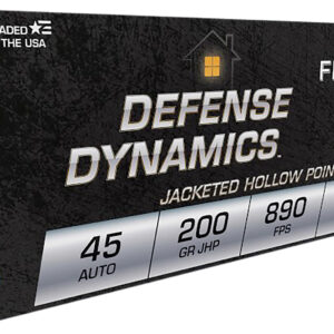 Fiocchi 45B500 Defense Dynamics  45ACP 200gr Jacketed Hollow Point 50 Per Box/10 Case
