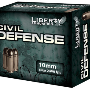 Liberty Ammunition LACD10032 Civil Defense  10mmAuto 60gr Lead Free Fragmenting Hollow Point 20 Per Box/50 Case