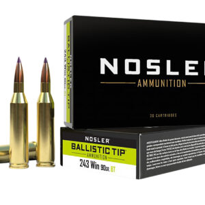 Nosler 40050 Ballistic Tip  243Win 90gr Spitzer Ballistic Tip 20 Per Box/10 Case