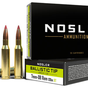 Nosler 40060 Ballistic Tip  7mm-08Rem 120gr Spitzer Ballistic Tip 20 Per Box/10 Case