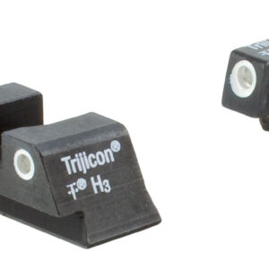 Trijicon 600777 Bright & Tough Night Sights  Green/Tritium White Outline Front Sight-Green/Tritium White Outline Rear Sight Glock 42/43 Small Frame