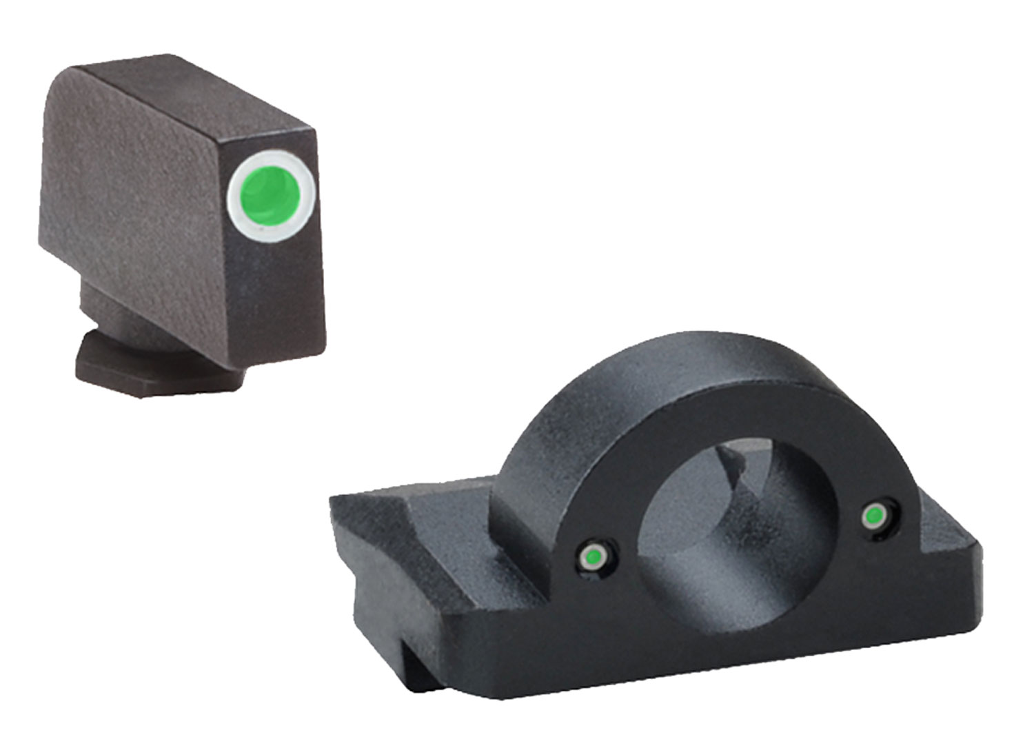 AmeriGlo GL125 Ghost Ring Sight Set for Glock Green Tritium White Outline Front Sight-Green Tritium Rear Sight